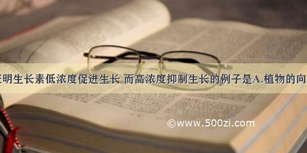 单选题可以证明生长素低浓度促进生长 而高浓度抑制生长的例子是A.植物的向光性B.顶端优