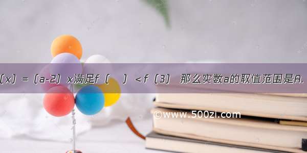 已知函数f（x）=（a-2）x满足f（π）＜f（3） 那么实数a的取值范围是A.（2 +∞）B.