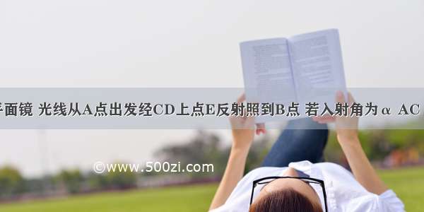 如图 CD是平面镜 光线从A点出发经CD上点E反射照到B点 若入射角为α AC⊥CD BD⊥C