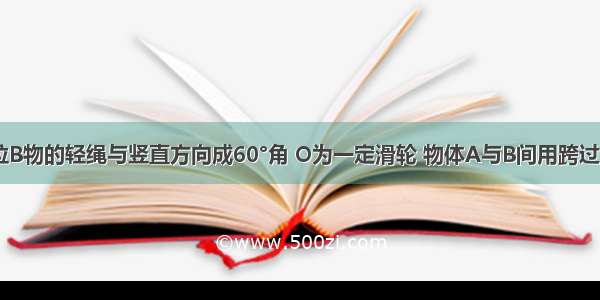 如图所示 拉B物的轻绳与竖直方向成60°角 O为一定滑轮 物体A与B间用跨过定滑轮的细