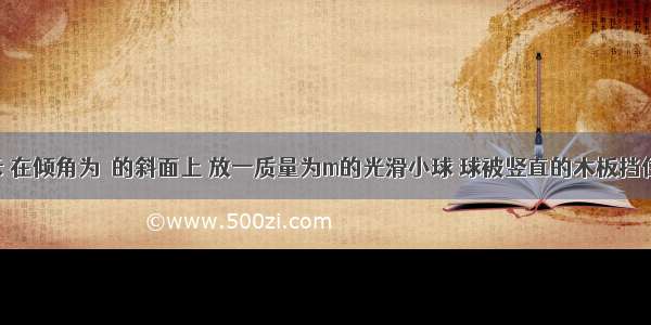 如图所示 在倾角为θ的斜面上 放一质量为m的光滑小球 球被竖直的木板挡住 则球对