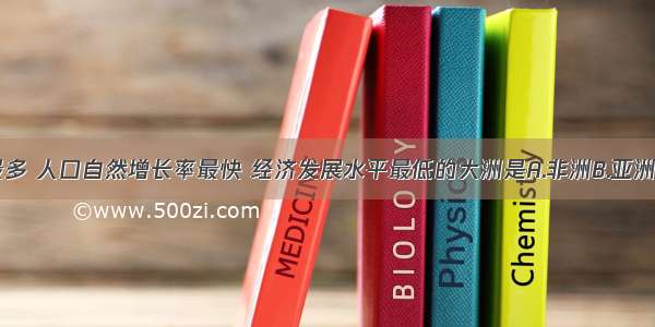 国家数目最多 人口自然增长率最快 经济发展水平最低的大洲是A.非洲B.亚洲C.南美洲D.