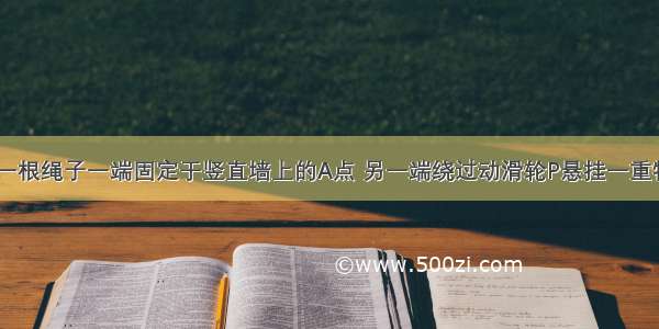 如图所示 一根绳子一端固定于竖直墙上的A点 另一端绕过动滑轮P悬挂一重物B 其中绳