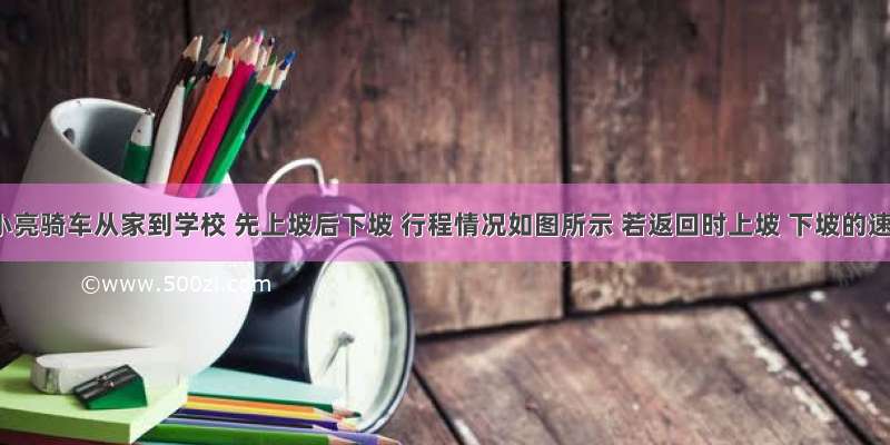 早晨小亮骑车从家到学校 先上坡后下坡 行程情况如图所示 若返回时上坡 下坡的速度