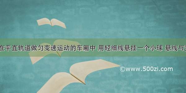 如图所示 在平直轨道做匀变速运动的车厢中 用轻细线悬挂一个小球 悬线与竖直方向保