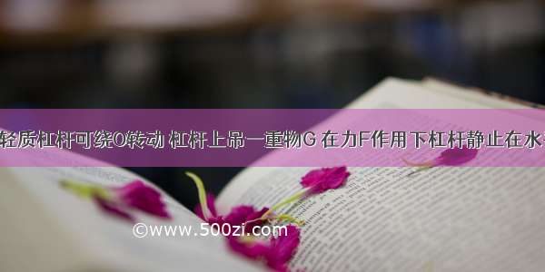 如图所示 轻质杠杆可绕O转动 杠杆上吊一重物G 在力F作用下杠杆静止在水平位置 l为