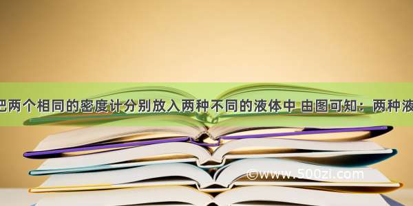 如图所示 把两个相同的密度计分别放入两种不同的液体中 由图可知：两种液体的密度ρ