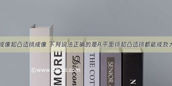 关于平面镜成像和凸透镜成像 下列说法正确的是A.平面镜和凸透镜都能成放大的像B.平面