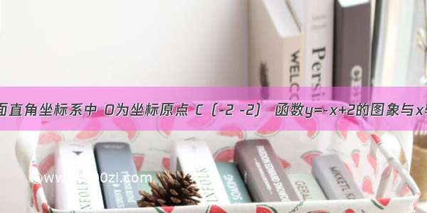 如图 在平面直角坐标系中 O为坐标原点 C（-2 -2） 函数y=-x+2的图象与x轴交于点A