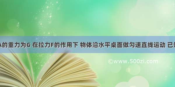 图中物体A的重力为G 在拉力F的作用下 物体沿水平桌面做匀速直线运动 已知物体受到