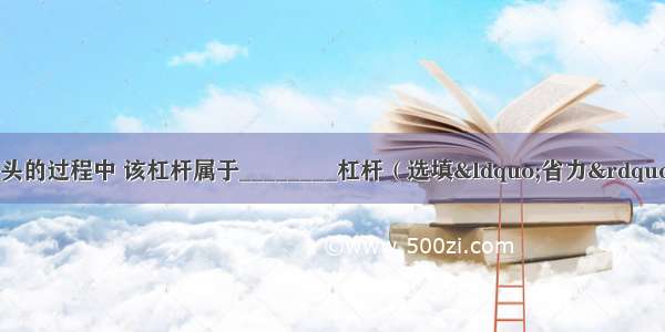 如图所示 在用杠杆撬石头的过程中 该杠杆属于________杠杆（选填&ldquo;省力&rdquo; &ldquo;费力&rdquo;