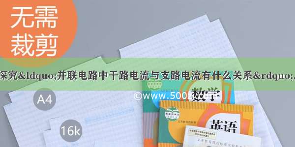 某学校的同学们在探究&ldquo;并联电路中干路电流与支路电流有什么关系&rdquo;．（1）小丽同学进