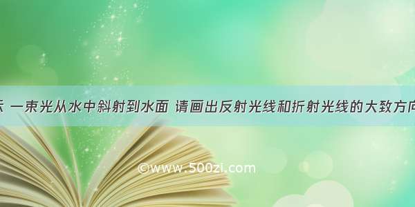 ①如图所示 一束光从水中斜射到水面 请画出反射光线和折射光线的大致方向．②如图 