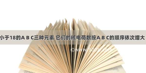 核荷数都小于18的A B C三种元素 它们的核电荷数按A B C的顺序依次增大 C+离子与