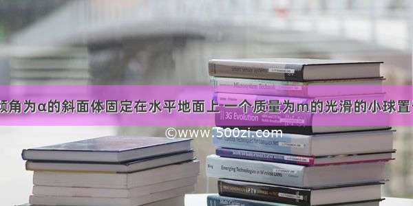 如图所示 倾角为α的斜面体固定在水平地面上 一个质量为m的光滑的小球置于固定的挡