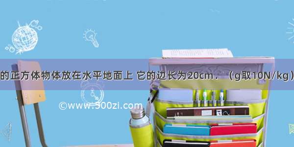 有一重为64N的正方体物体放在水平地面上 它的边长为20cm．（g取10N/kg）求：（1）该