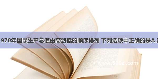 单选题按1970年国民生产总值由高到低的顺序排列 下列选项中正确的是A.美 英 日 德