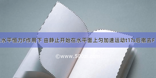 一辆小车在水平恒力F作用下 由静止开始在水平面上匀加速运动t1?s后撤去F 小车再经过