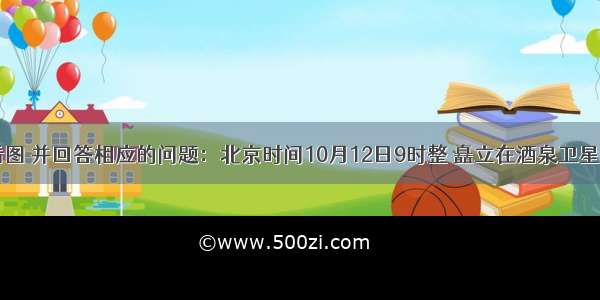 阅读 看图 并回答相应的问题：北京时间10月12日9时整 矗立在酒泉卫星发射中