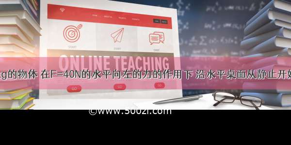 质量m=10kg的物体 在F=40N的水平向左的力的作用下 沿水平桌面从静止开始运动 物体