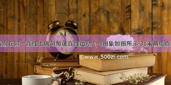 甲 乙两质点在同一直线上做匀加速直线运动 v-t图象如图所示 3s末两质点途中相遇 