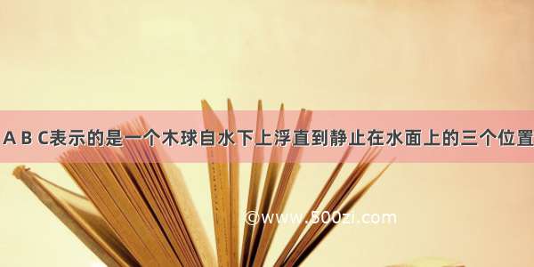 如图所示 A B C表示的是一个木球自水下上浮直到静止在水面上的三个位置 在图中各