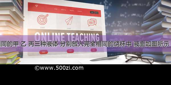 取质量相同的甲 乙 丙三种液体 分别放入完全相同的烧杯中 液面如图所示 三种液体