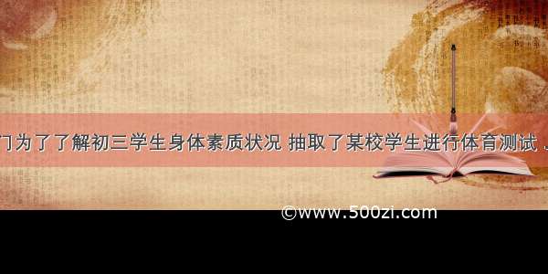 我市教育部门为了了解初三学生身体素质状况 抽取了某校学生进行体育测试．下列图表是