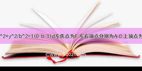 已知椭圆x^2+y^2/b^2=1(0＜b＜1)d左焦点为F 左右顶点分别为A C 上顶点为B 过F B