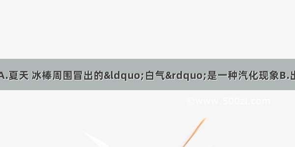 以下说法正确的是A.夏天 冰棒周围冒出的“白气”是一种汽化现象B.出汗时吹吹风更凉快