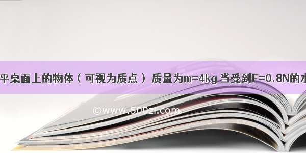 放在光滑水平桌面上的物体（可视为质点） 质量为m=4kg 当受到F=0.8N的水平推力时 