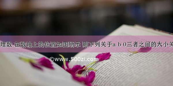 a b为有理数 在数轴上的位置如图所示 则下列关于a b 0三者之间的大小关系 表示