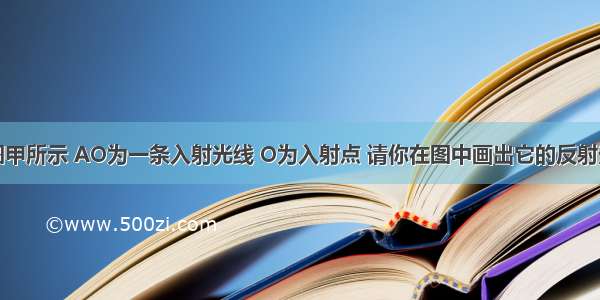 （1）如图甲所示 AO为一条入射光线 O为入射点 请你在图中画出它的反射光线 并标出