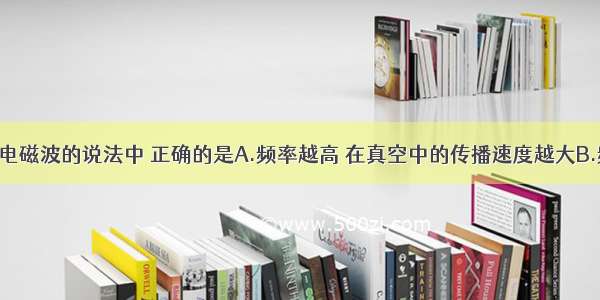 单选题关于电磁波的说法中 正确的是A.频率越高 在真空中的传播速度越大B.频率越高 在