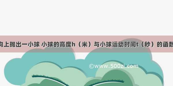 从地面垂直向上抛出一小球 小球的高度h（米）与小球运动时间t（秒）的函数关系式是h=