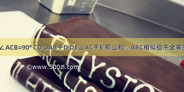 Rt△ABC中 ∠ACB=90° CD⊥AB于D DE⊥AC于E 那么和△ABC相似但不全等的三角形共有