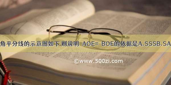 用尺规作一个角的角平分线的示意图如下 则说明∠AOE=∠BOE的依据是A.SSSB.SASC.ASAD.AAS