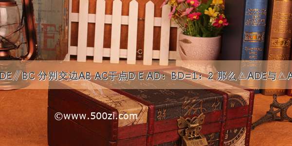 在△ABC中 DE∥BC 分别交边AB AC于点D E AD：BD=1：2 那么△ADE与△ABC面积的比