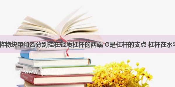 如图所示 将物块甲和乙分别挂在轻质杠杆的两端 O是杠杆的支点 杠杆在水平位置平衡