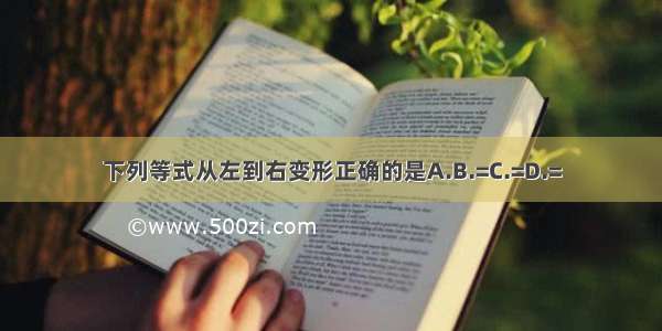 下列等式从左到右变形正确的是A.B.=C.=D.=