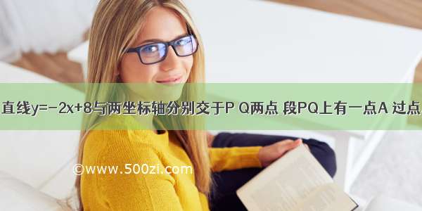 如图所示 直线y=-2x+8与两坐标轴分别交于P Q两点 段PQ上有一点A 过点A分别作