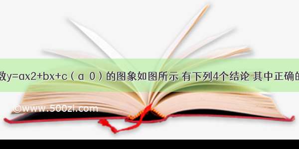 已知二次函数y=ax2+bx+c（a≠0）的图象如图所示 有下列4个结论 其中正确的结论是A.a