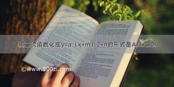 将二次函数化成y=a（x+m）2+n的形式是A.B.C.D.