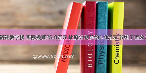 我校新建教学楼 实际投资25.8万元 比原计划节约1.8万元 节约了百分之几？