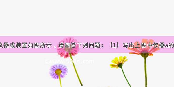 实验室部分仪器或装置如图所示．请回答下列问题：（1）写出上图中仪器a的名称：______