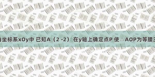 在平面直角坐标系xOy中 已知A（2 -2） 在y轴上确定点P 使△AOP为等腰三角形 探究