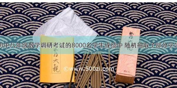 某区从参加初中八年级数学调研考试的8000名学生成绩中 随机抽取了部分学生的成绩作为