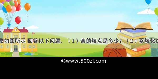 萘的熔化图象如图所示 回答以下问题．（1）柰的熔点是多少？（2）萘熔化过程用了几分