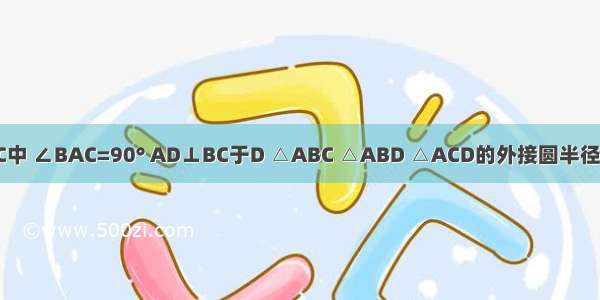 如图 △ABC中 ∠BAC=90° AD⊥BC于D △ABC △ABD △ACD的外接圆半径分别为R R1