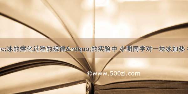 在实验探究“冰的熔化过程的规律”的实验中 小明同学对一块冰加热 根据实验记录他绘